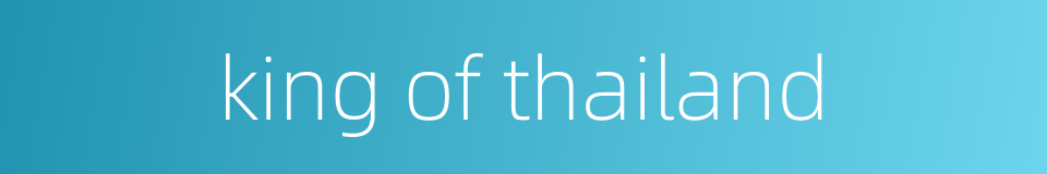 king of thailand的同义词