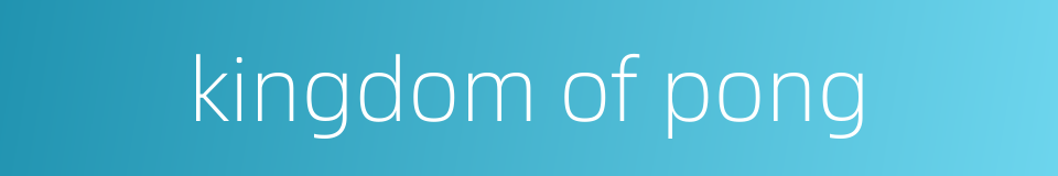 kingdom of pong的同义词