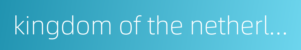 kingdom of the netherlands的同义词