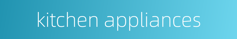 kitchen appliances的同义词