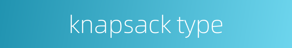 knapsack type的同义词