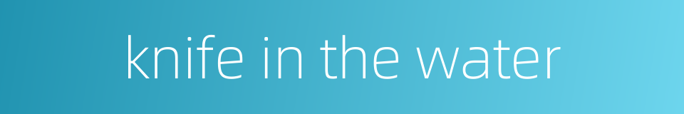 knife in the water的同义词