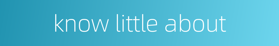 know little about的同义词