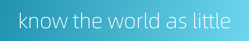 know the world as little的同义词