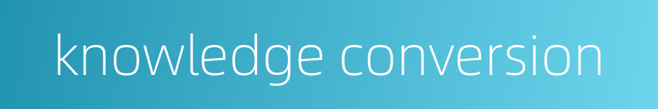 knowledge conversion的同义词
