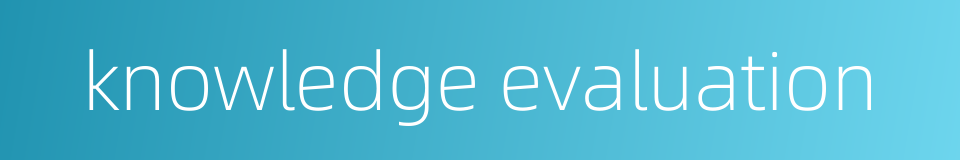 knowledge evaluation的同义词