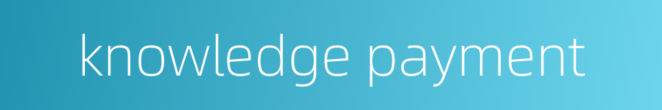 knowledge payment的同义词