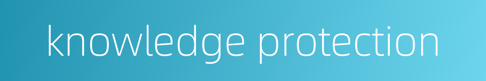 knowledge protection的同义词