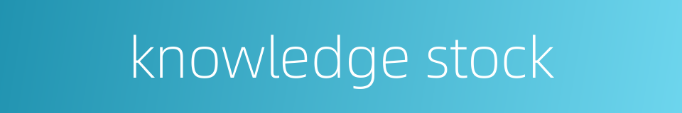 knowledge stock的同义词