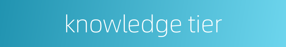 knowledge tier的同义词