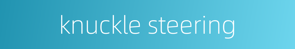knuckle steering的同义词