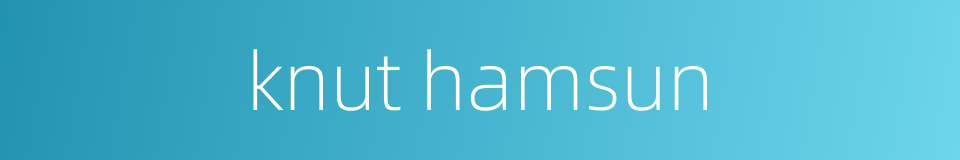 knut hamsun的同义词