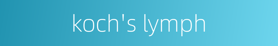koch's lymph的同义词