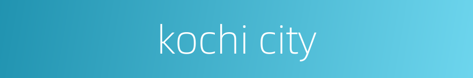 kochi city的同义词