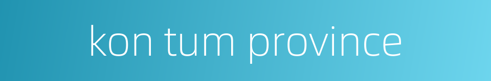 kon tum province的同义词