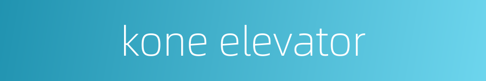 kone elevator的同义词