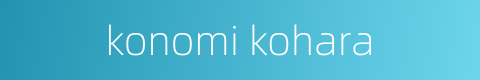 konomi kohara的同义词