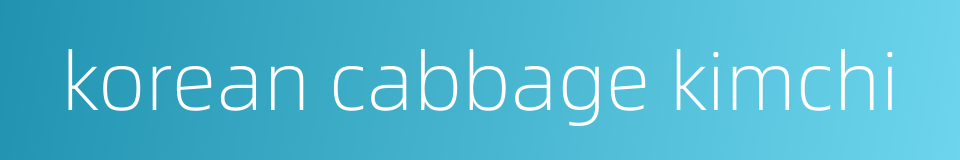 korean cabbage kimchi的同义词