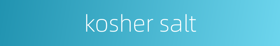 kosher salt的同义词