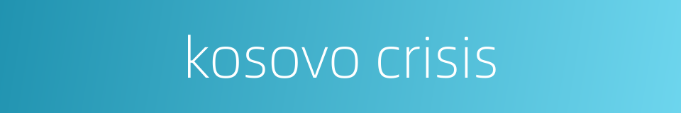 kosovo crisis的同义词