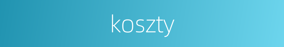 koszty的同义词