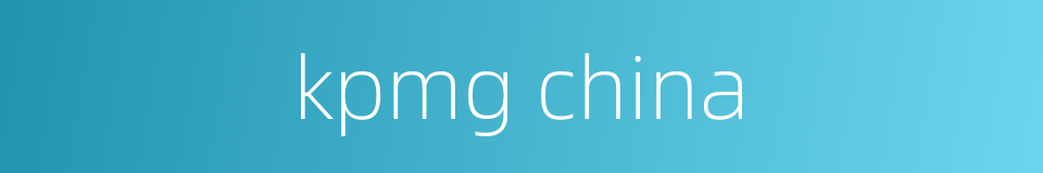 kpmg china的同义词