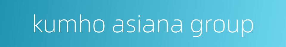 kumho asiana group的同义词