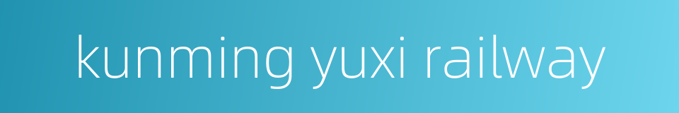 kunming yuxi railway的同义词