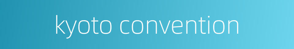 kyoto convention的同义词