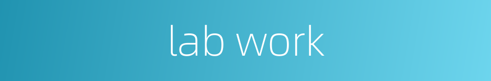 lab work的同义词