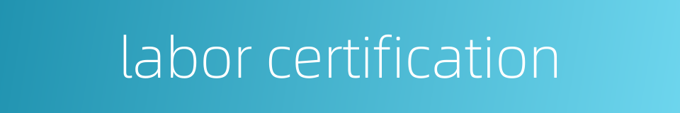 labor certification的同义词