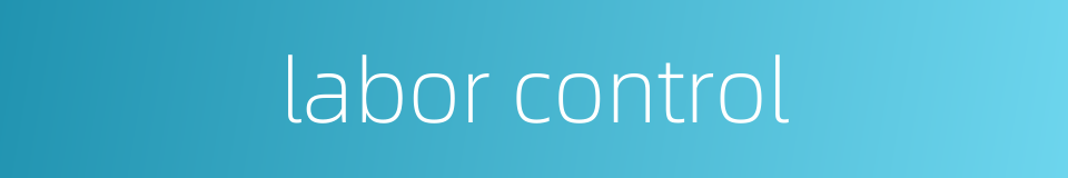 labor control的同义词