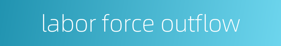 labor force outflow的同义词