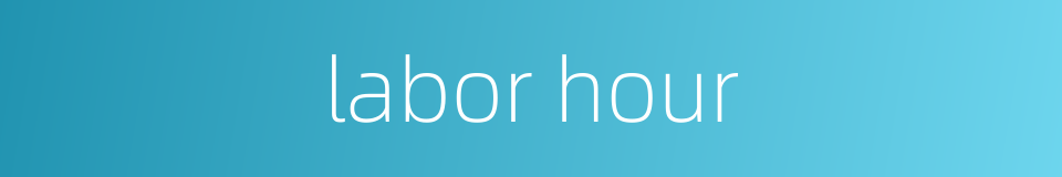 labor hour的同义词