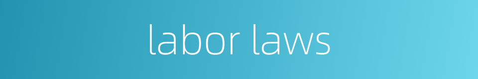 labor laws的同义词