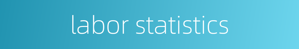 labor statistics的同义词
