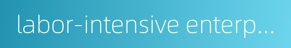 labor-intensive enterprises的同义词