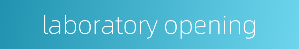 laboratory opening的同义词