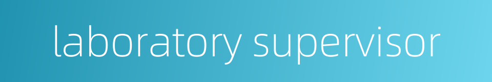 laboratory supervisor的同义词
