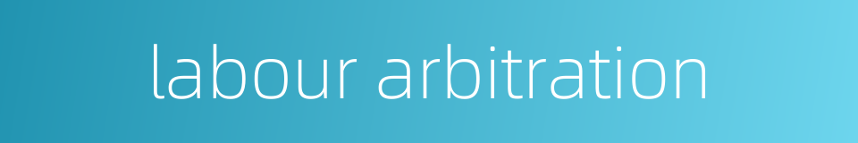 labour arbitration的同义词