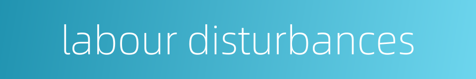 labour disturbances的同义词