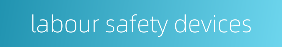 labour safety devices的同义词