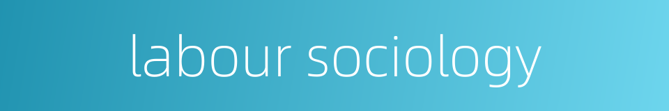 labour sociology的同义词