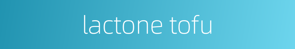 lactone tofu的同义词