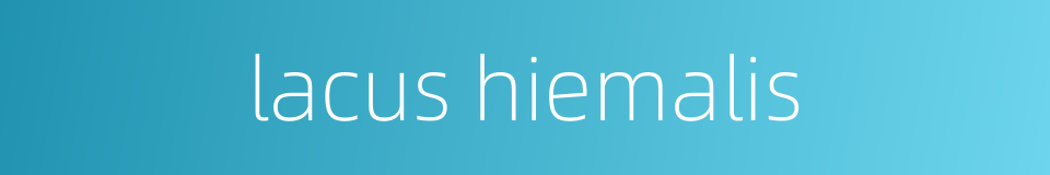 lacus hiemalis的同义词
