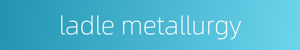 ladle metallurgy的同义词