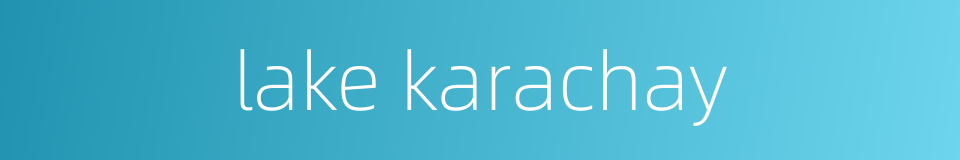 lake karachay的同义词