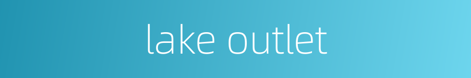 lake outlet的同义词