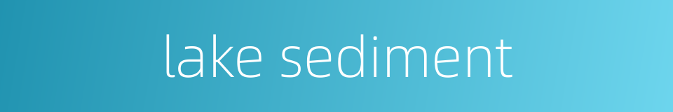 lake sediment的同义词