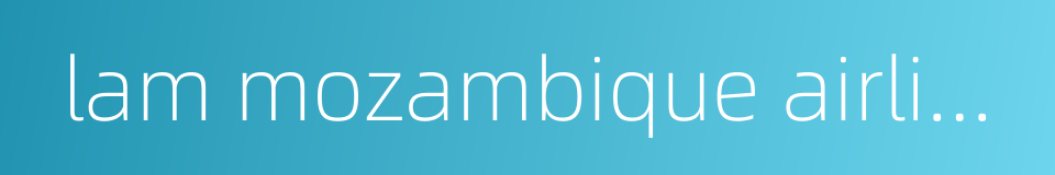 lam mozambique airlines的同义词